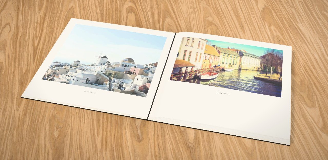 Раскрытая фотокнига в 3D-просмотре